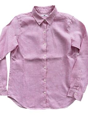 Effortlessly Chic UNIQLO 100% Linen Gingham Shirt, Size M